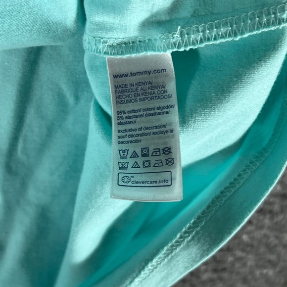 Tommy Hilfiger Mens XXL Teal Aqua Tonal Logo Short Sleeve T Shirt NWT - Picture 3 of 10